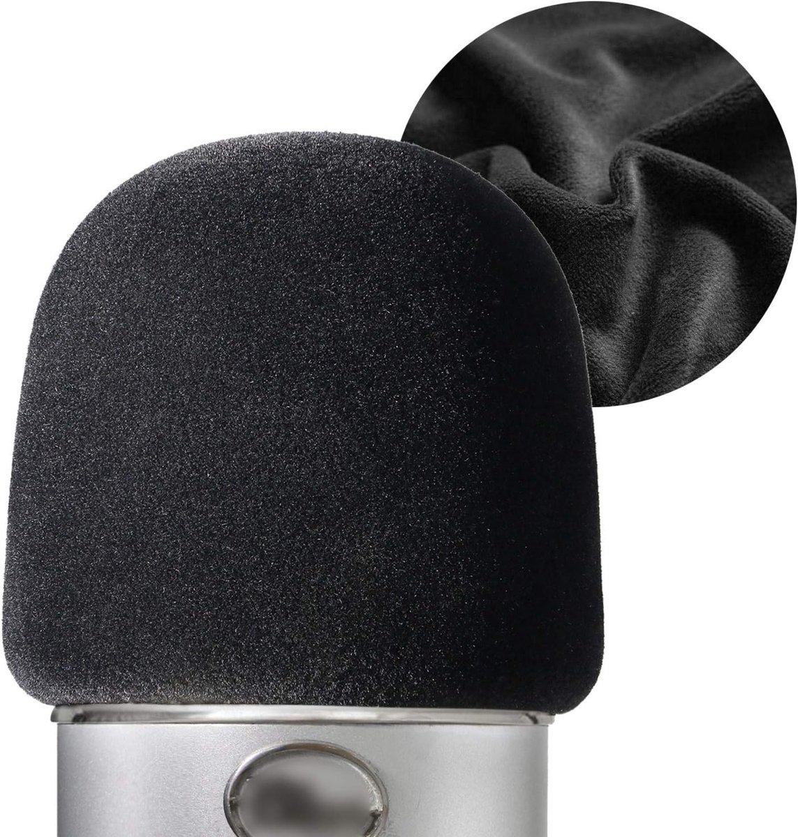 SnelShoppen - Flocking Foam Microfoon Windscreen - Grote Formaat Microfoon Cover voor Blue Yeti, Yeti Pro - Zwart - Professionele Popfilter voor Studi
