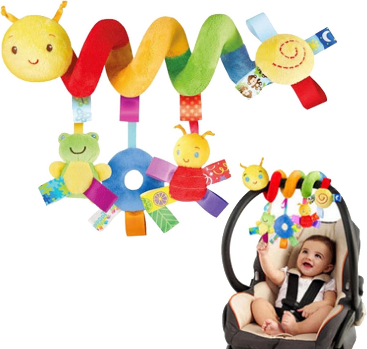 Hanging Speelgoed voor Pasgeborenen, Crawler Spiral, Pluche Speelgoed voor Kinderwagens en Wiegjes