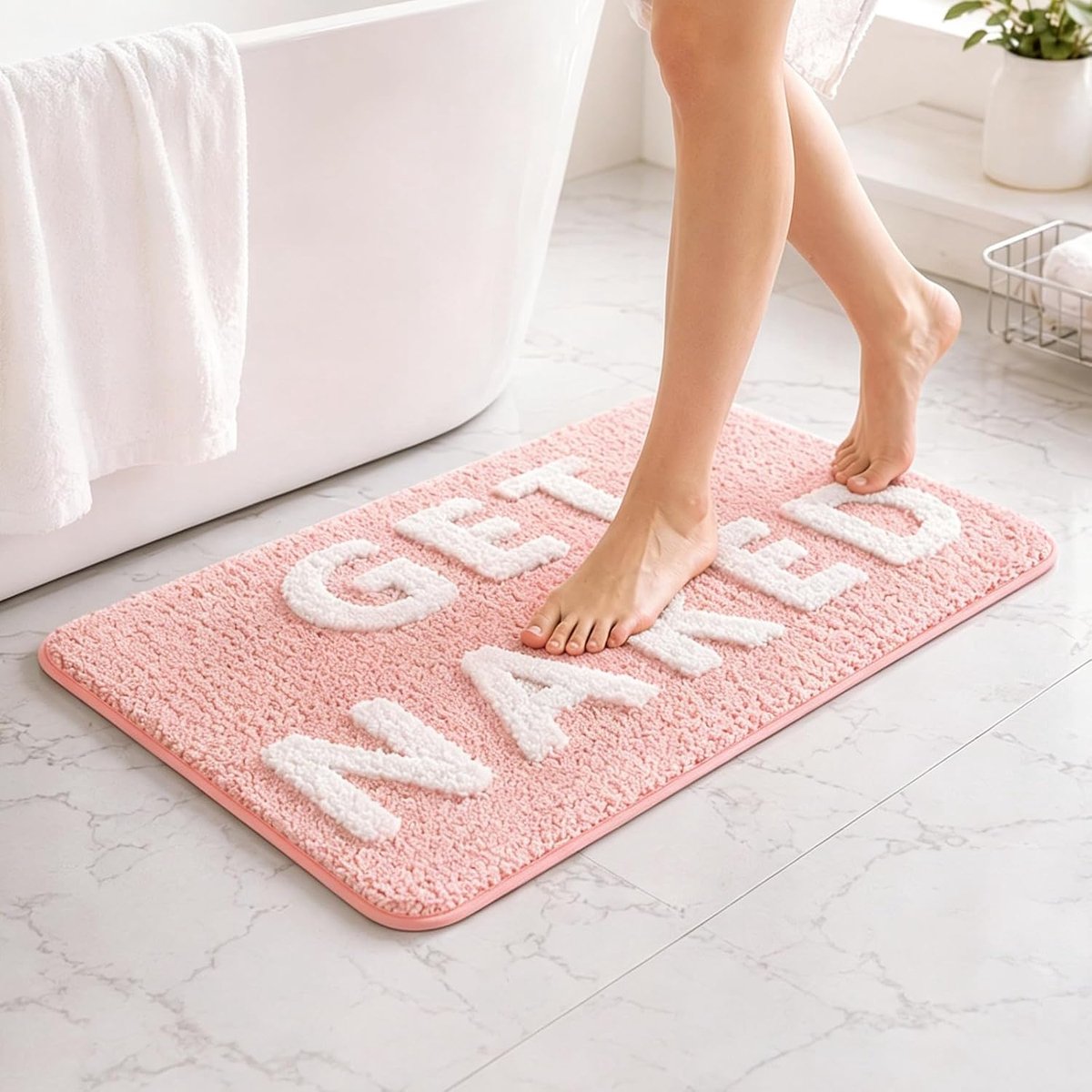 SnelShoppen - Beige Badkamertapijt 40 x 60 cm - Zachte Microvezel Badmat - Antislip en Wasbare Douchemat - Absorberende Badmat voor Badkamer - Schatti