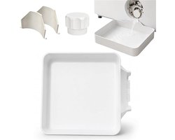 Lekbak Wasmachine - 4-Delige Set - Wateropvangbak - Opvangbak - Universele Wasmachine Lekbak - Afvoerbak Voor Wasmachines - 17.8 × 17.8 × 5 Cm - Eenvoudig Te Installeren - Afvoerbak - Geschikt Voor Appartementen, Garages En Huurwoningen - Wit