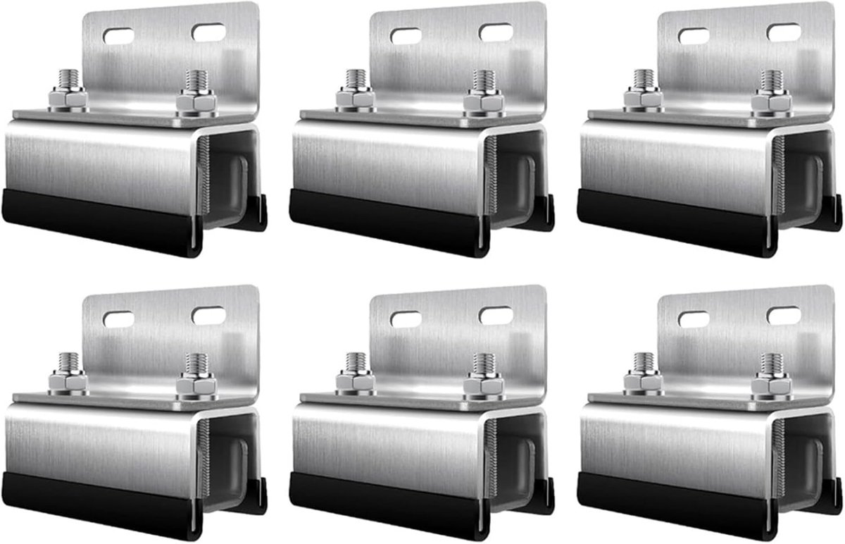 SnelShoppen - 6 Stuks Roestvrijstalen Mushroom Head Dakkoffer Montageset voor Ducato, Jumper, Boxer, ProMaster, Movano - Ideaal voor Zonnepanelen, Ter