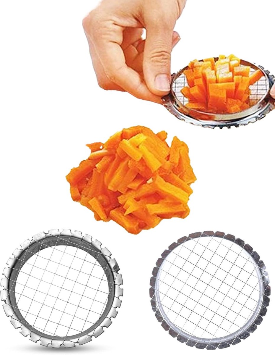 SnelShoppen - Eier- en Groentesnijder Set van 2, Blokjessnijder 5 mm en 8 mm voor Snelle en Gelijke Sneden van Salade, Fruit en Uien, Duurzame Keukenh