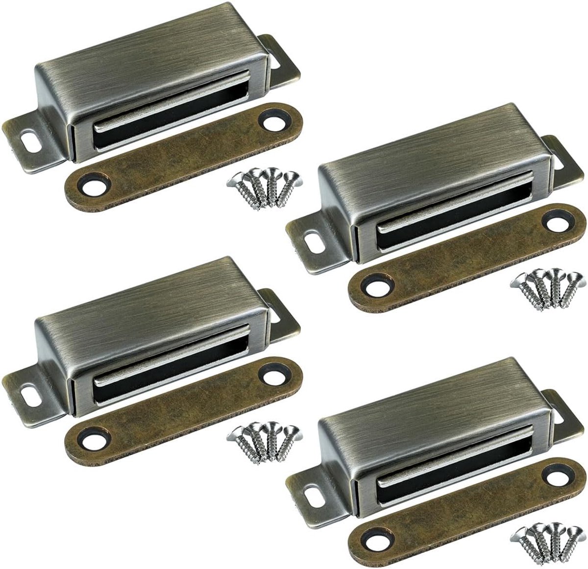 SnelShoppen - Magnetische Sluitingen voor Kastdeuren, Sterke RVS Magneten, Deurmagneten, Sluiters voor Meubels en Balkon, Brons (4 Stuks)