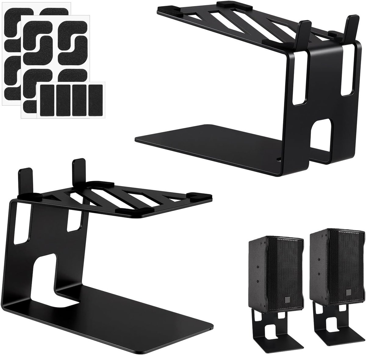 Desktop Speaker Mounts en Tafelstandaards voor Studio Monitoren met Anti-Vibratie Pads en 20 kg Laadcapaciteit, Slope 5°