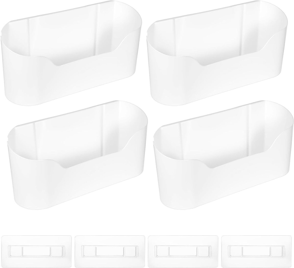 4-delige Keuken Organiser voor Kasten met Zelfklevende Opbergdozen voor Kleine Voorwerpen, Ideaal voor Keukenaccessoires en Badkameropslag