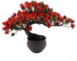 Artificial Bonsai Boom - Japanse Den Bonsai Plant voor Binnen, Zen Tuin Decoratie en Interieur Verfraaiing met Nepplant in Pot