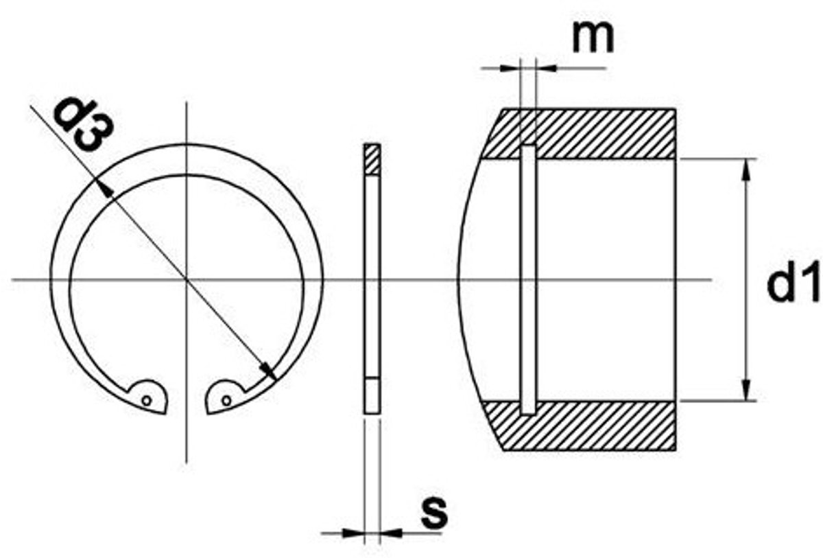 Borgring Din472 15X1Mm V Boring - 100 stuks