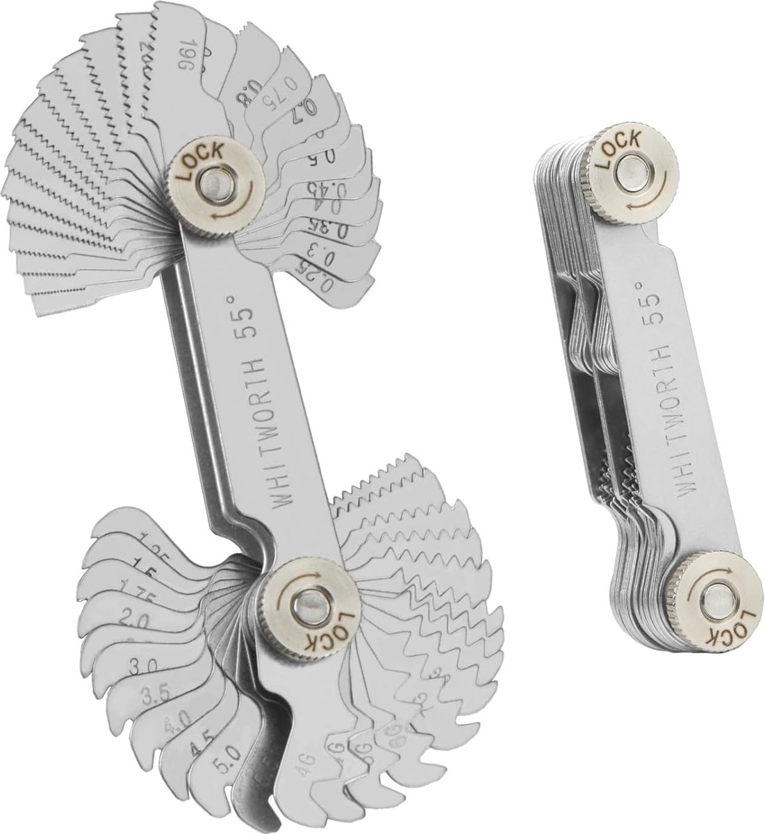 SnelShoppen - 52 Bladen Roestvrij Stalen Schroef Pitch Gauge Set - Metrisch 0,25-6,0 mm en Whitworth 4G-62G - Draadmeter Meetinstrument voor Nauwkeuri
