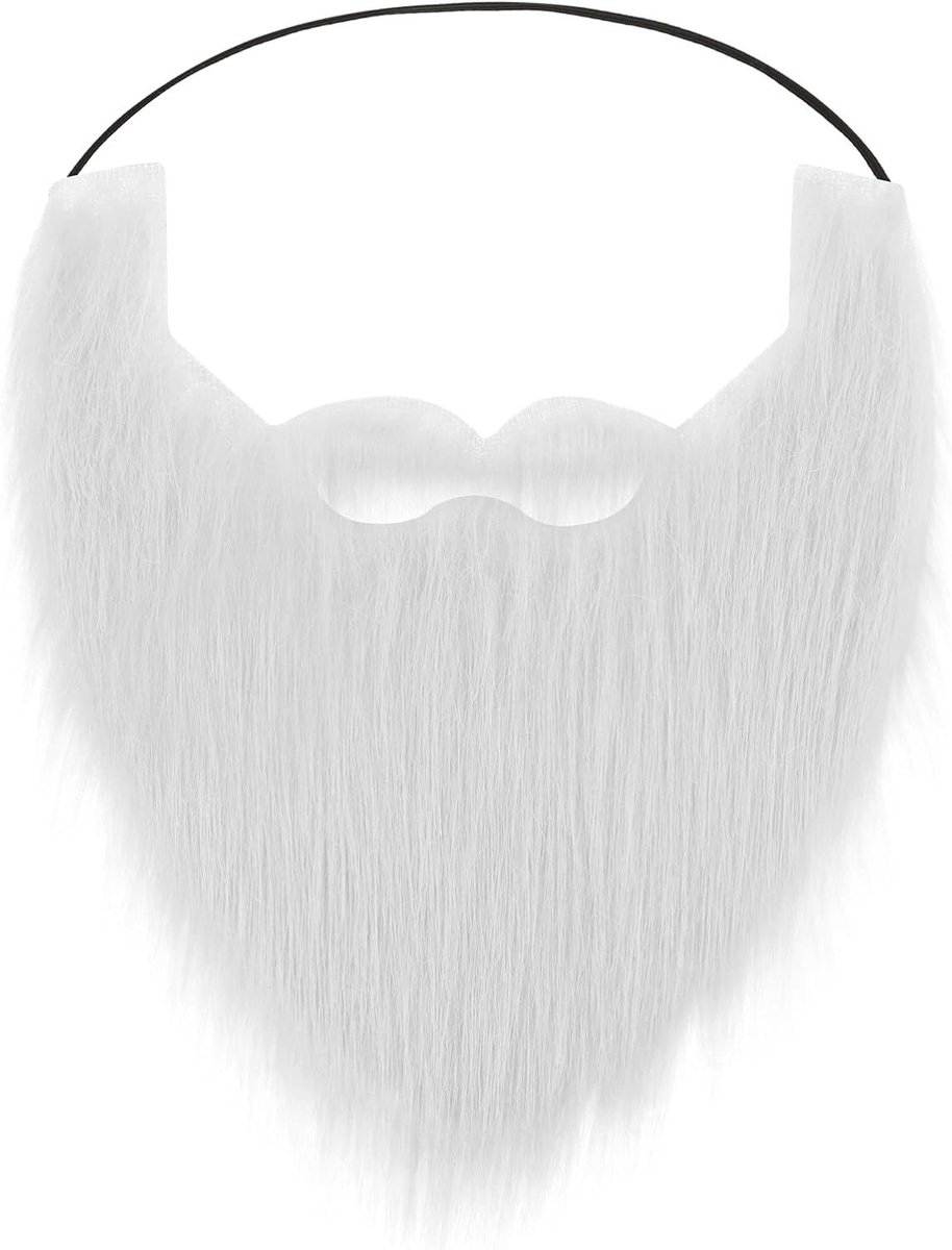 Comfortabele Witte Nep Snor voor Senioren - Ideaal voor Halloween, Kerst en Cosplay Kostuums