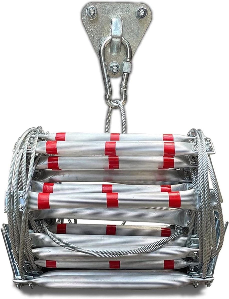 Rope ladder voor noodgevallen, brandladder van aluminiumlegering, veilig en stevig met een draagcapaciteit tot 420 kg (15 m)