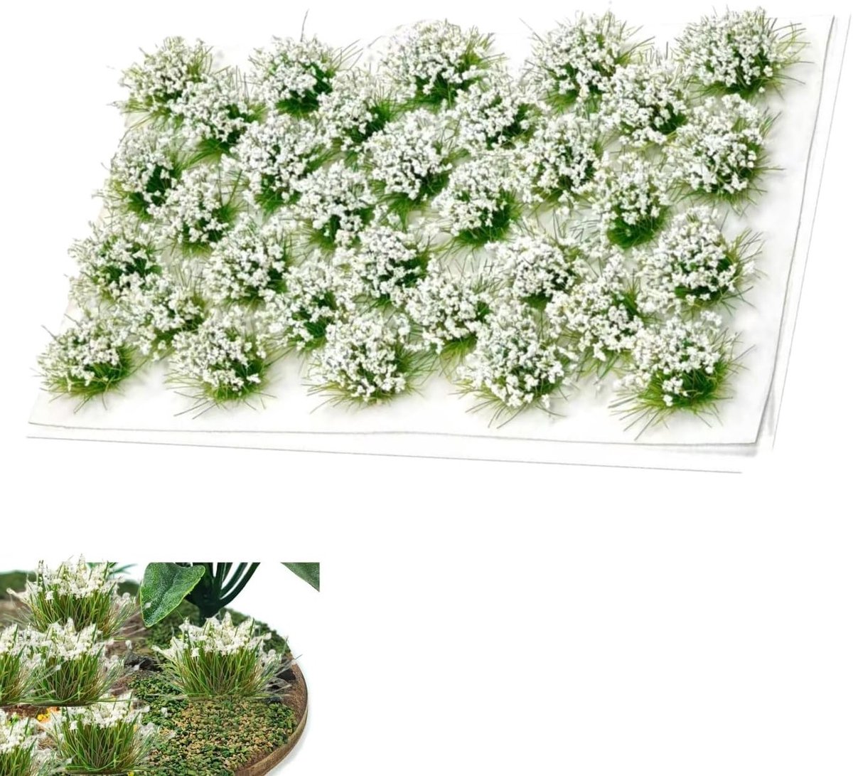 32 Stuks Scenics Gras Blokken, Statisch Gras Tuft voor Miniatuur Ornamenten en Modelspoorweg Decoratie