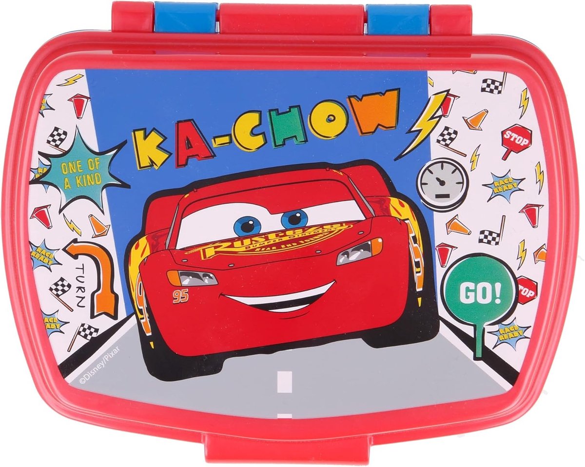 SnelShoppen - Lunchbox Kinderen Auto's 1350ml - Rectangulaire Lunch Box BPA-Vrij en Stevige Plastic - Ideaal voor School en Snacks