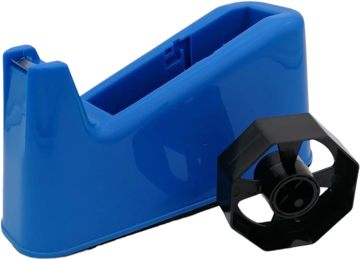 SnelShoppen - Table Dispenser Blauw voor Hechtband, Professionele Stalen Mes, Ideaal voor Thuis en Kantoor, Tape Dispenser voor Rollentape, Handig en