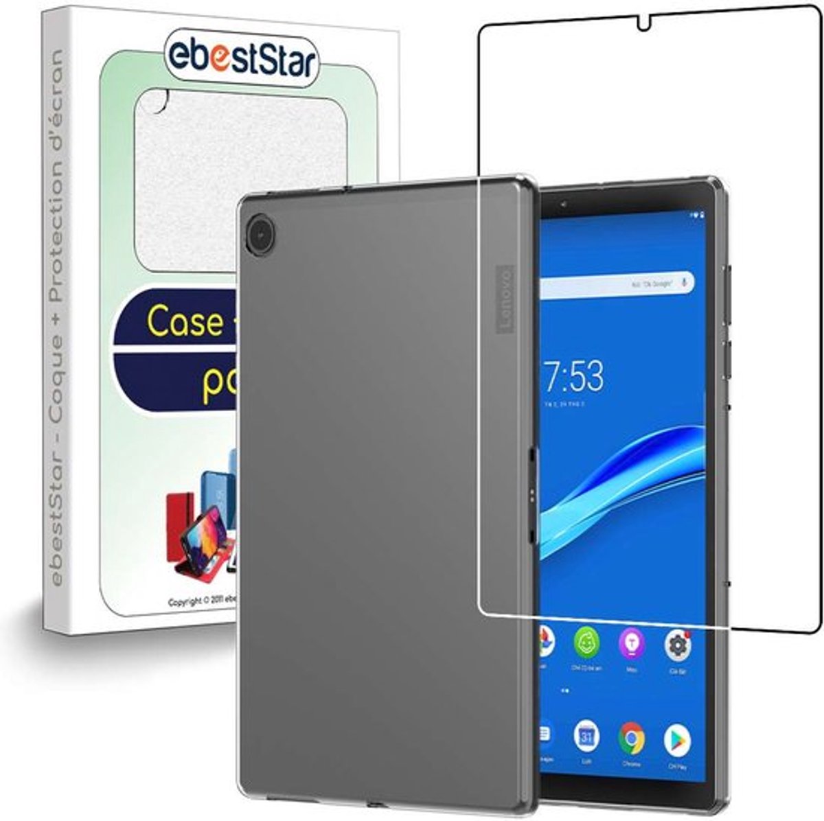 ebestStar - Hoes geschikt voor Lenovo Tab M10 FHD PLUS 10.3, Back Cover, Beschermhoes anti-luchtbellen hoesje, Transparant + Gehard Glas