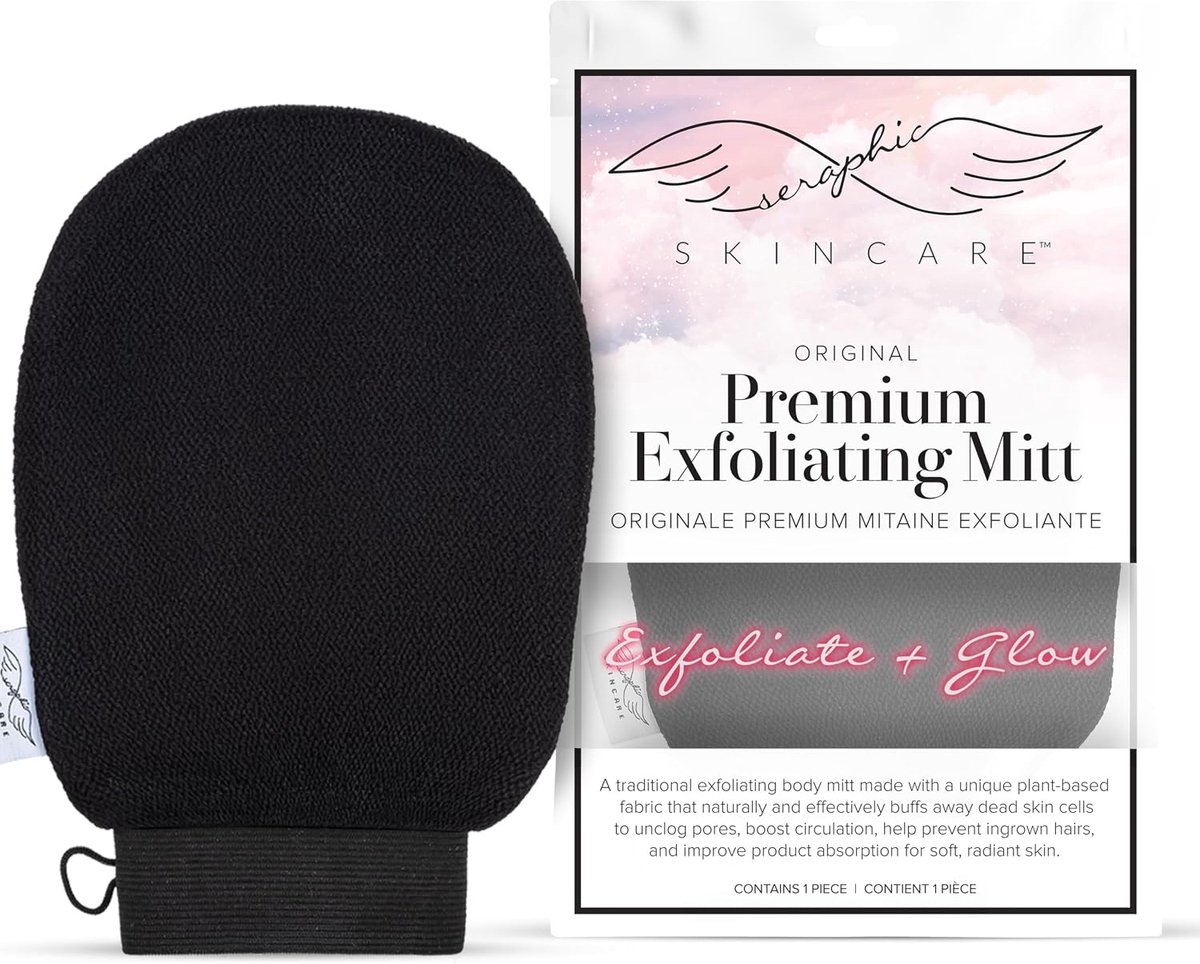 SnelShoppen - Korean Exfoliating Gloves - 1 Stuk - Premium Exfoliatie Mitt - Verwijdert Dode Huid - Ideaal voor Spray Tan - Microdermabrasie - 100% Ka
