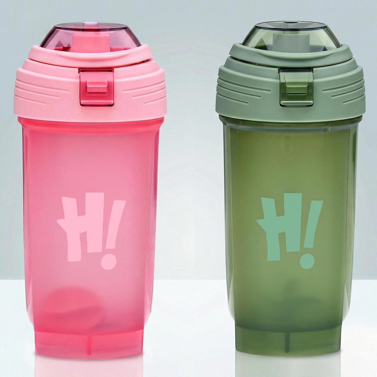 SnelShoppen - Protein Shaker Set van 2 - 500 ml - Lekvrij, BPA-vrij en Duurzaam - Perfect voor Whey Protein - Inclusief Mixbal voor Gym, Workout en Fi