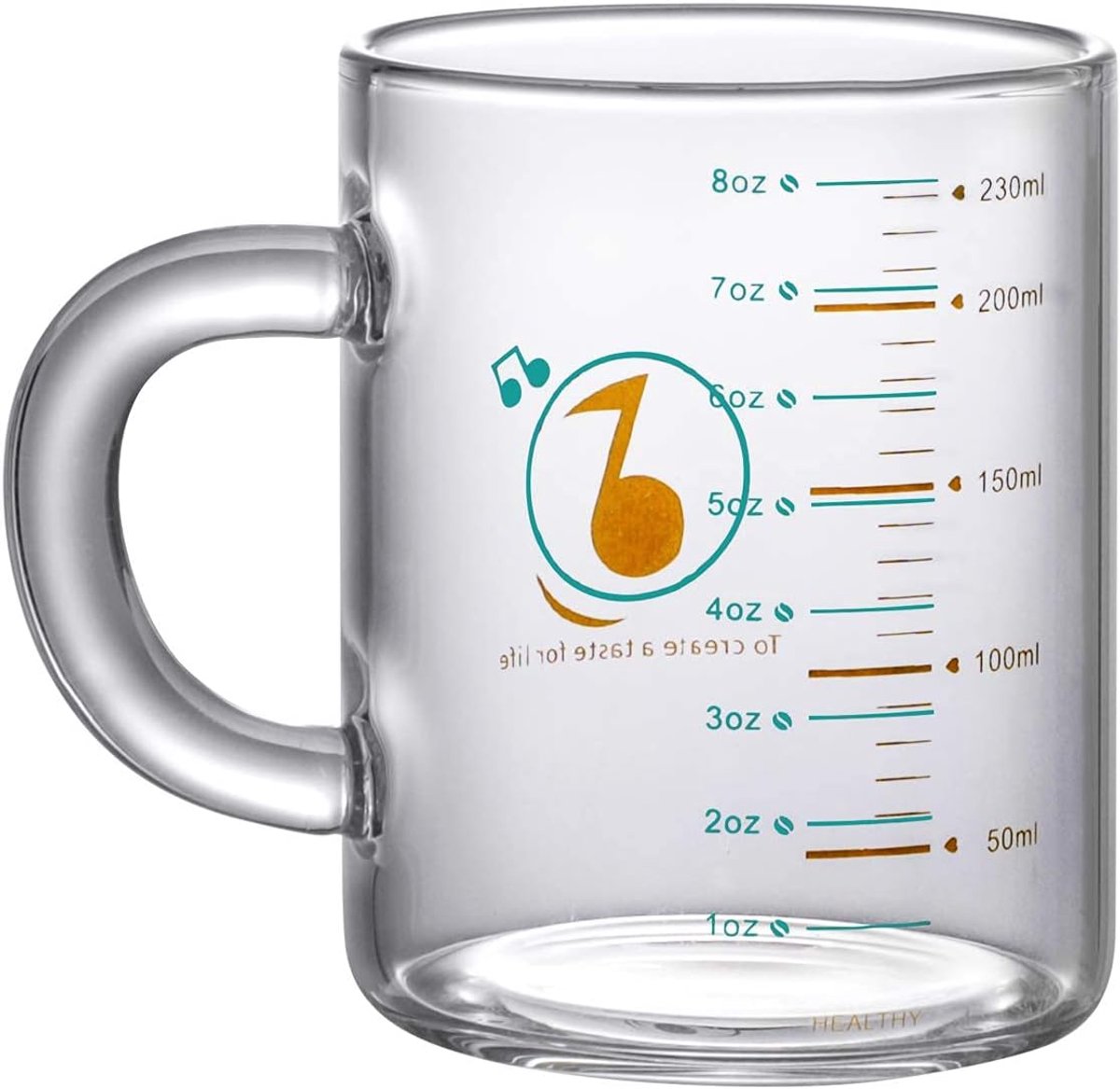 SnelShoppen - Waterglazen 230 ml, Borosilicaatglas, Zwart, Kleurvol, Perfect voor Feest, Keuken, Camping, Kinderen, Set van 1, 7 x 9.5 cm