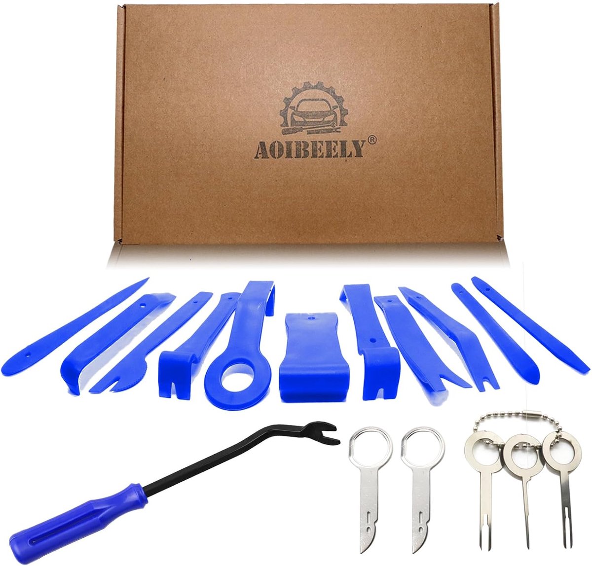 SnelShoppen - Disassembly Tools Car Lever Tools Trim Wedges 17pcs - Plastic Auto Demontage Gereedschap Set - Nylon Fiber - Voor Het Verwijderen van De