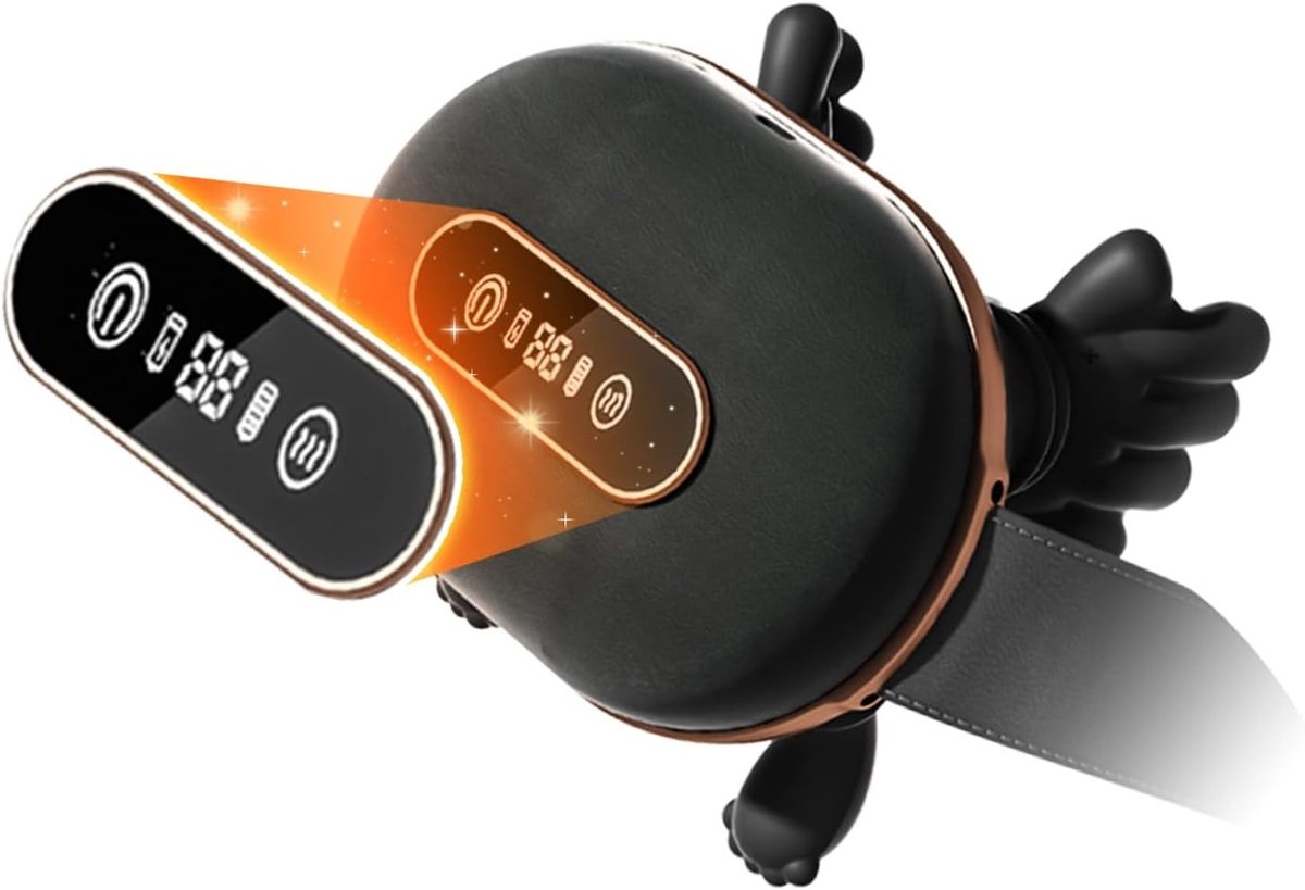 4D Nekmassager met LED-display en verwarmingsfunctie, verlicht schouder- en nekpijn, draagbaar en oplaadbaar voor thuis en op kantoor, ontspanning en welzijn