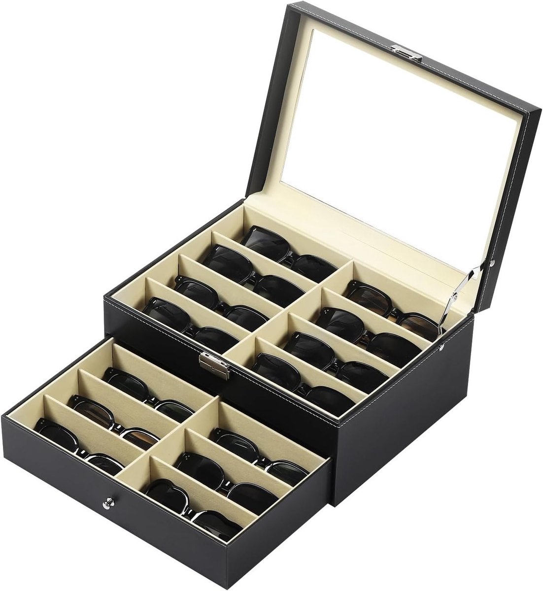 Oogglazen en Zonnebrillen Opbergdoos met Slot - Organizer voor Bril en Accessoires