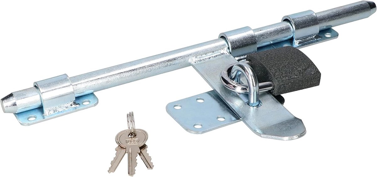 SnelShoppen - Robuuste KOTARBAU Deurslot met Hangslot, 340 mm, Gegalvaniseerd, Ideaal voor Kelderdeuren en Extra Beveiliging