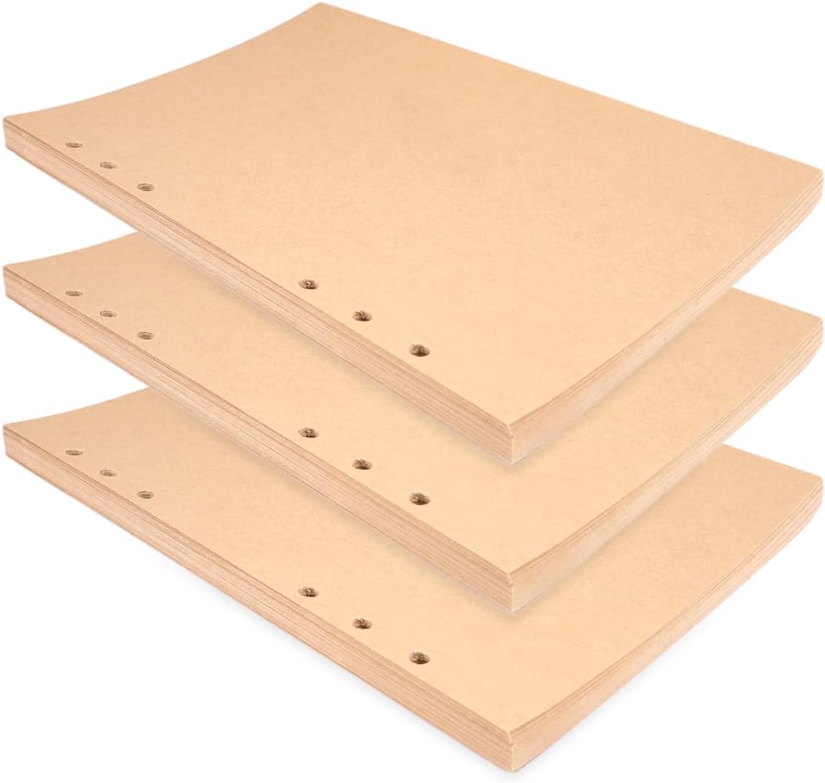 SnelShoppen - 3Pcs Dotted Paper A5 Navulpapier, 135 Vellen, 6 Gaten, Beige, Ideaal voor Notitieboek, Bullet Journal, Schets, Schilderen, DIY