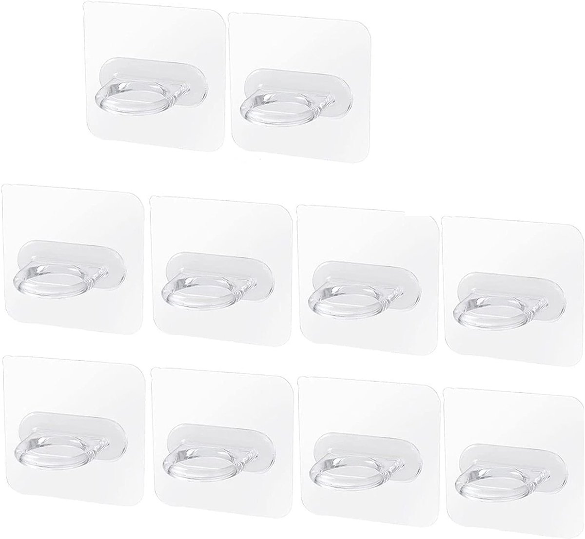 SnelShoppen - Pack van 10 Zelfklevende Handdoekhaken - Multifunctionele Ronde Haken - Waterdichte Wandhaken voor Badkamer & Keuken - RVS & PVC