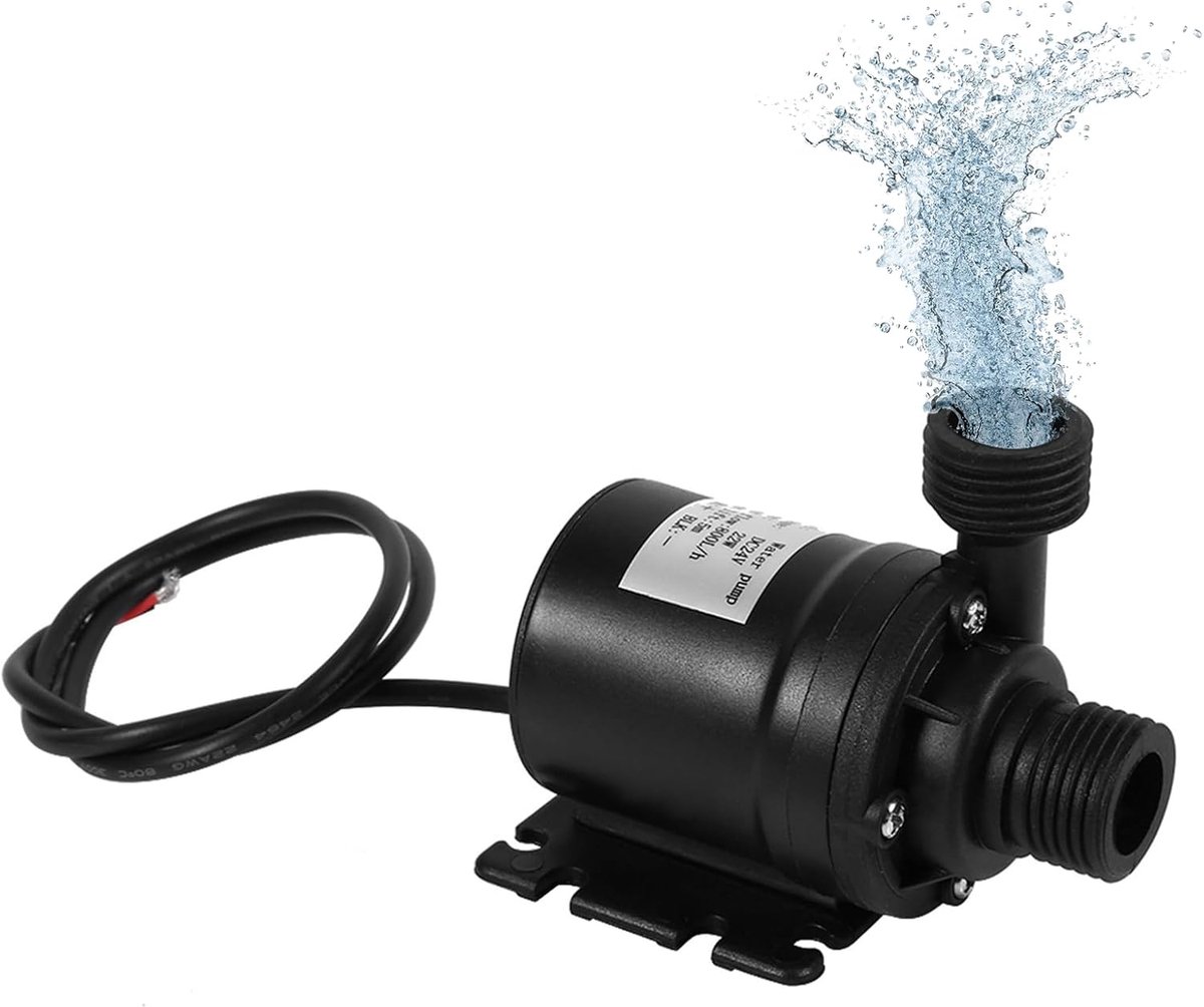SnelShoppen - Mini Waterpomp DC 24V 800L/H 5M Warm Water Circulatiepomp - Duurzame Borstelloze Motor Dompelpomp voor Tuin, Camping en Keuken