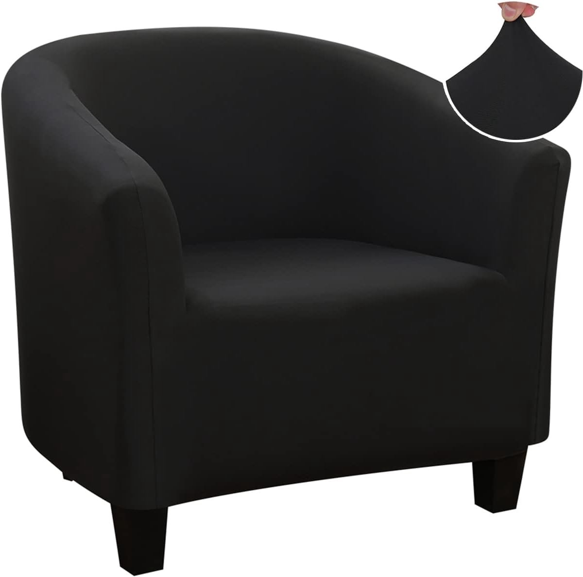 SnelShoppen - Jaotto Convertible Armchair Cover 1-zits, Stretchable Chesterfield Armstoelhoes, Zwart, Wasbaar, Eenvoudig te Installeren voor Woonkamer