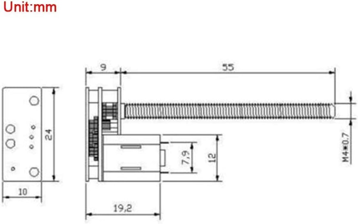 SnelShoppen - DC6 V/12 V Gear Motor - Draaimotor met Lange Schroeven, Elektronische Aandrijving en Verminderingsmotor voor Auto Model, Robot, Elektron
