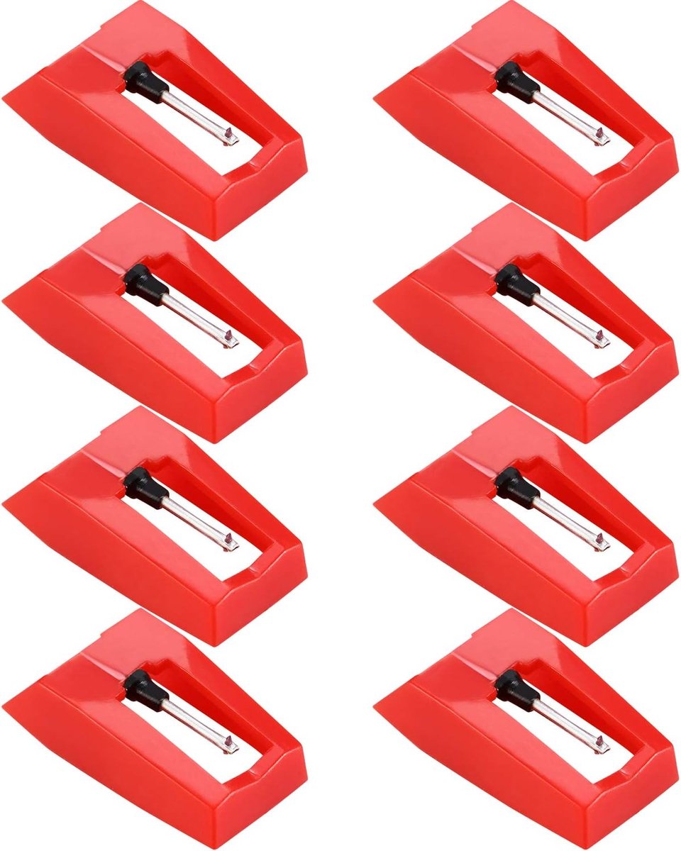 SnelShoppen - 8 Stuks Vervangende Naalden voor Platenspeler - Vinyl Record Player Replacement Needles met Beschermende Hoes - Helder Geluid en Eenvoud