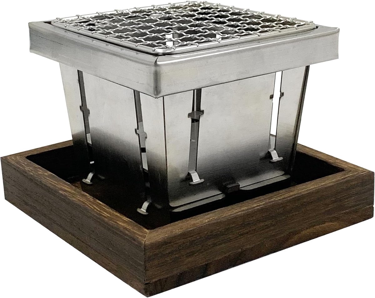 SnelShoppen - Mini Houtskool Grill, Draagbaar en Inklapbaar, Ultra-Portable RVS Grill voor 1-2 Personen, Ideaal voor Picknick, Camping, Balkon, Tuin,