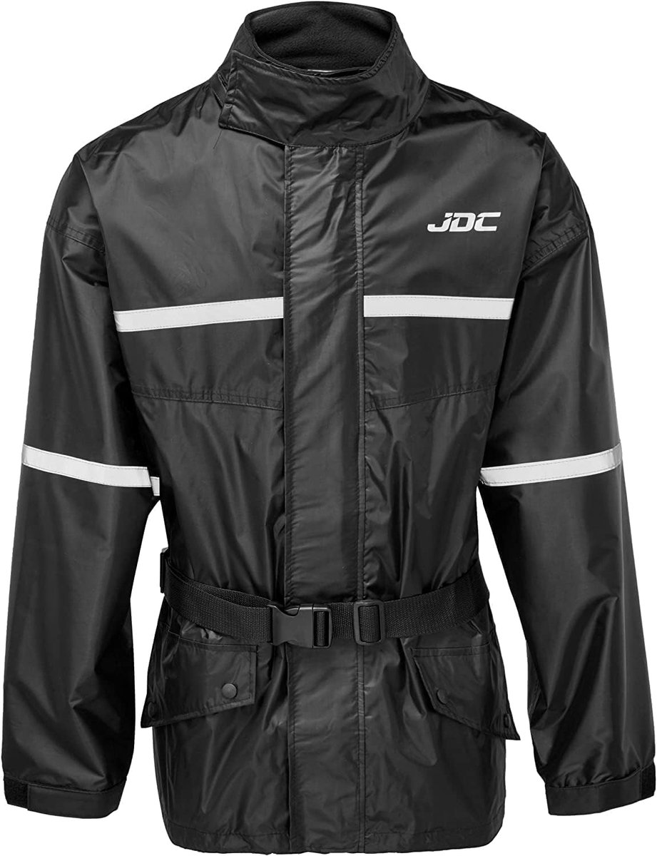 SnelShoppen - Motorfiets Waterdichte Regen Overjas Hi-Vis - Zwart - XXL - Beschermend, Ademend, Ideaal voor Tochten en Slecht Weer