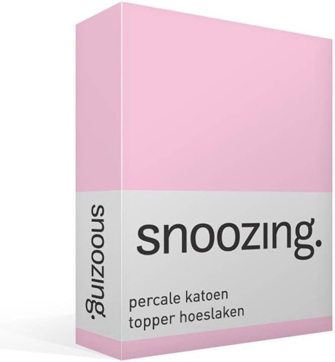 SnelShoppen - Fitted sheet topper 160x210 cm - Percale katoen - Roze - Geschikt voor matrastopper tot 15 cm - Zacht en comfortabel - Ideaal voor slaap