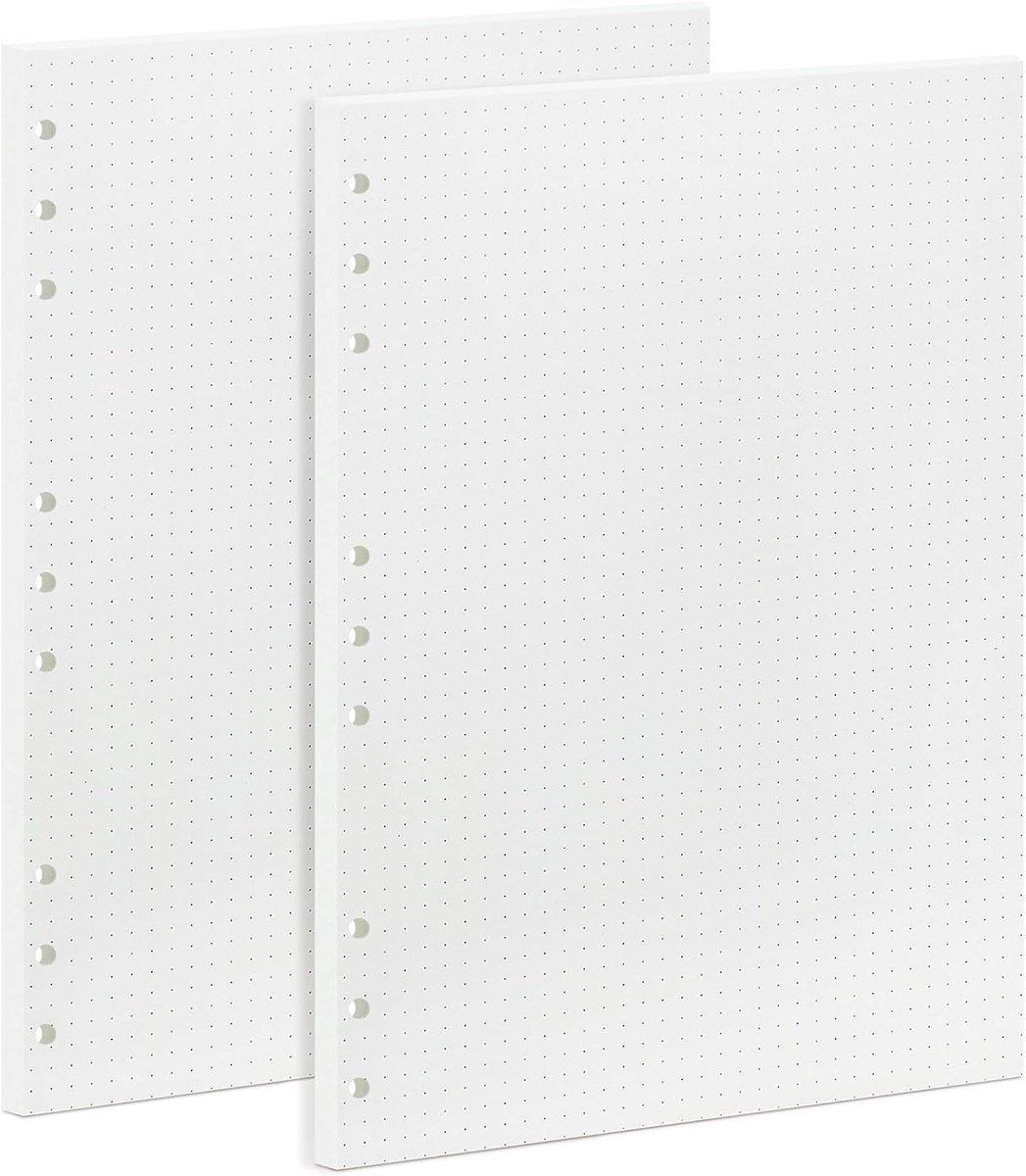 SnelShoppen - B5 Notitieboek Navulling 5mm Dots Papier - 90 Vellen, 100gsm Crème Wit Los Blad Papier - 255x180mm Bullet Journal Accessoire voor Planne