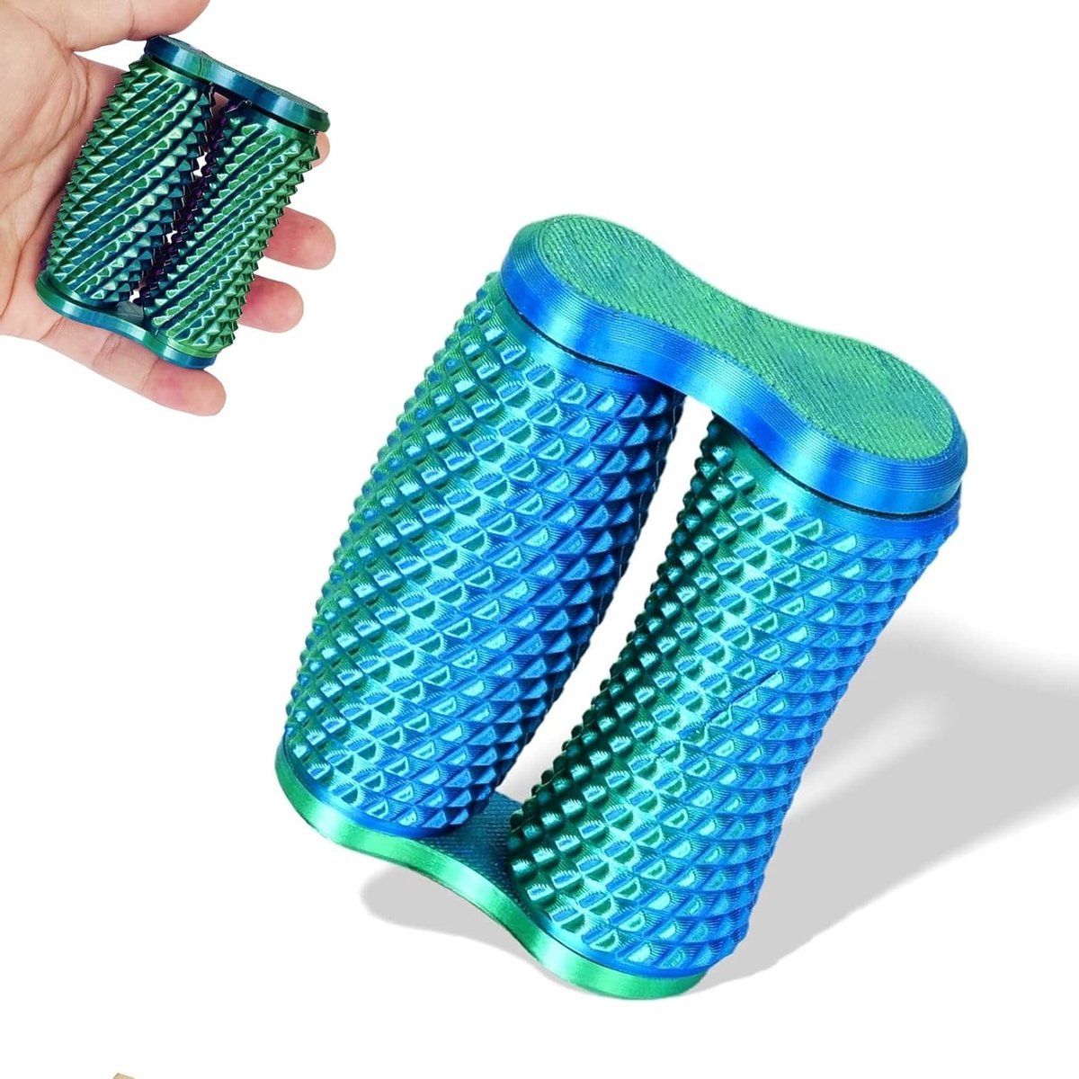 Draagbaar Fidget Speelgoed, 3D Geprint Sensory Speelgoed voor Stressverlichting en Angst, Bevorder Concentratie, Helderheid en Handoefeningen in Groene Gradient