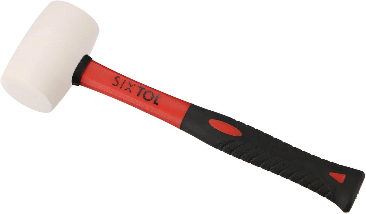 SnelShoppen - TPR Rubber Hamer 220g - 285mm Lange Handgreep - Streeploze Witte Kop - Voor Tegels Leggen, Meubels Monteren en Bakstenen Rechtzetten