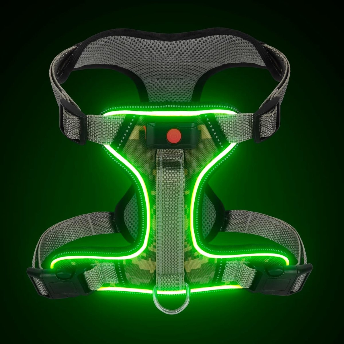 SnelShoppen - Luminous Hondentuig, Ontsnappingsproof, Reflecterend, Verstelbaar, No-Pull Licht Tuig voor Honden, Nachtveiligheid, 2 Verlichtingsmodi,