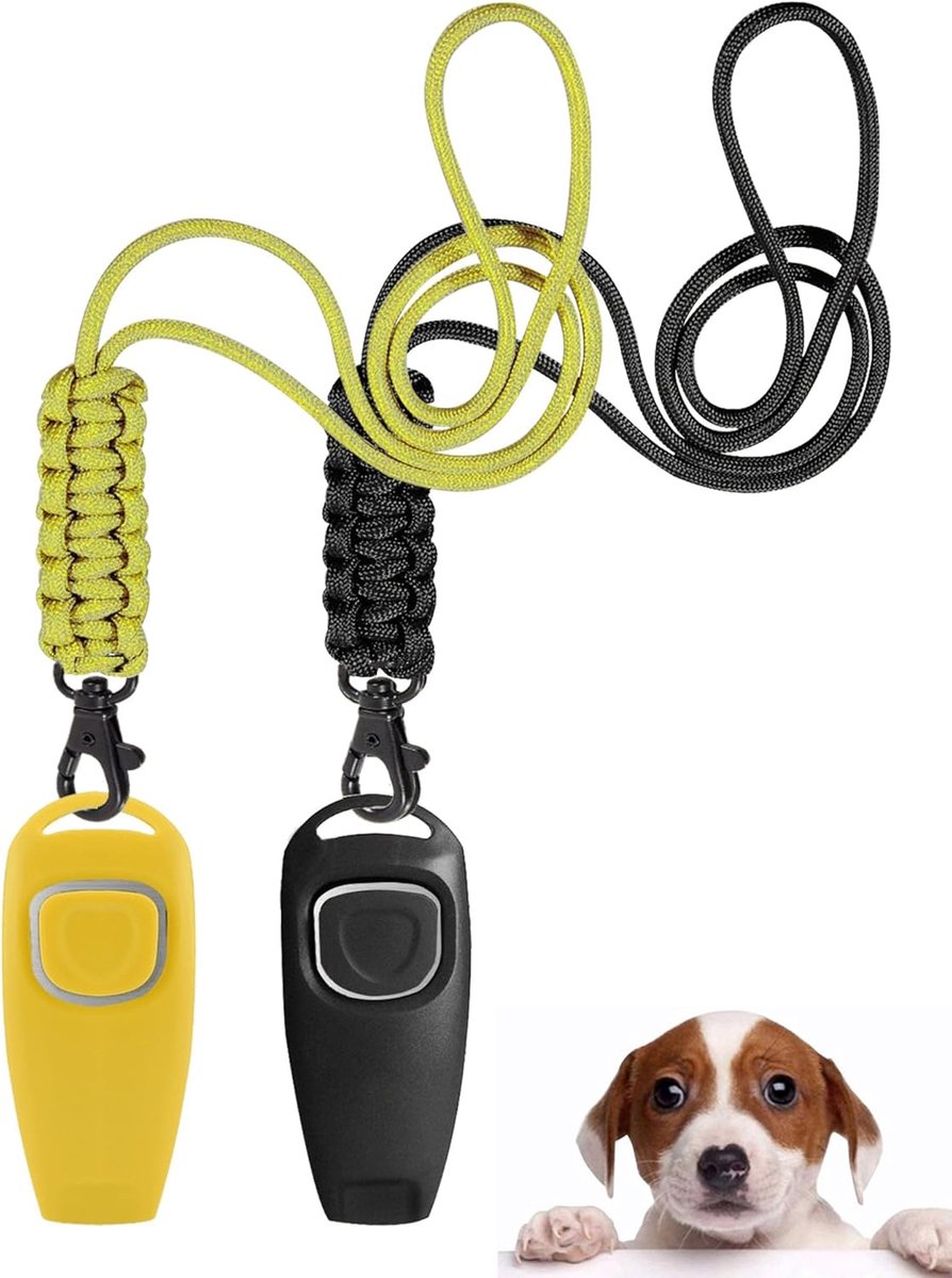 SnelShoppen - Dog Whistle, Hoge Frequentie Hondenfluit, Clicker Set voor Honden Training, Ratter en Terugroep Fluit, Ideaal voor Training en Spel