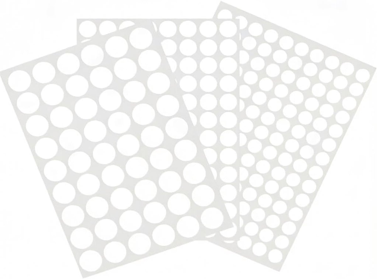 SnelShoppen - Pack van 290 Zelfklevende Schroefdeksels Wit, Diameter 10 mm, 15 mm, 20 mm, PVC, Waterdichte Schroef Caps voor Meubels, Wandkasten, Bure