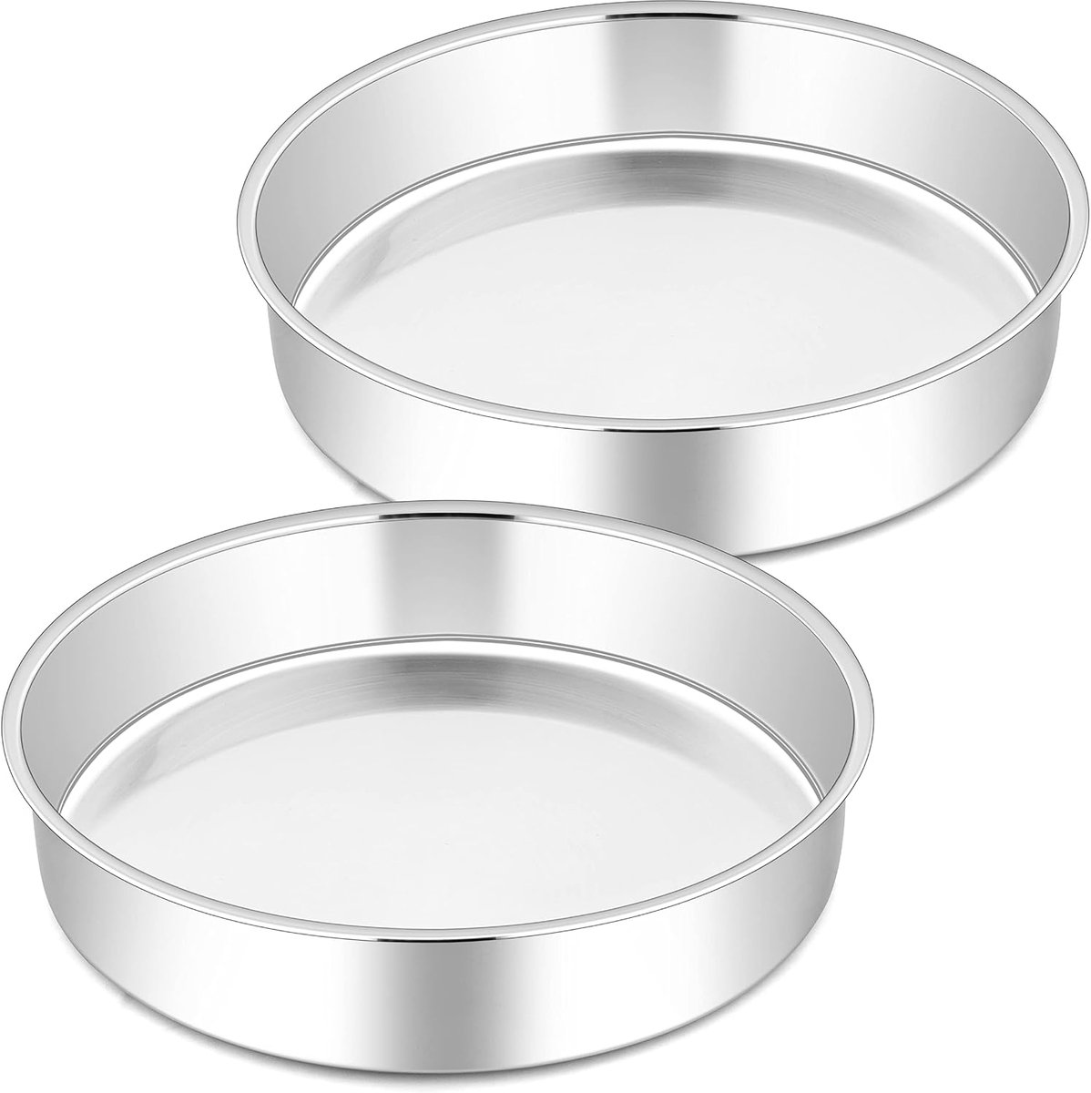 SnelShoppen - 2-delige Ronde Bakvorm Set - Roestvrijstalen Cakevormen - Snelle Release Mould voor Taarten, Omeletten, Pizza en Brood - Vaatwasserbeste
