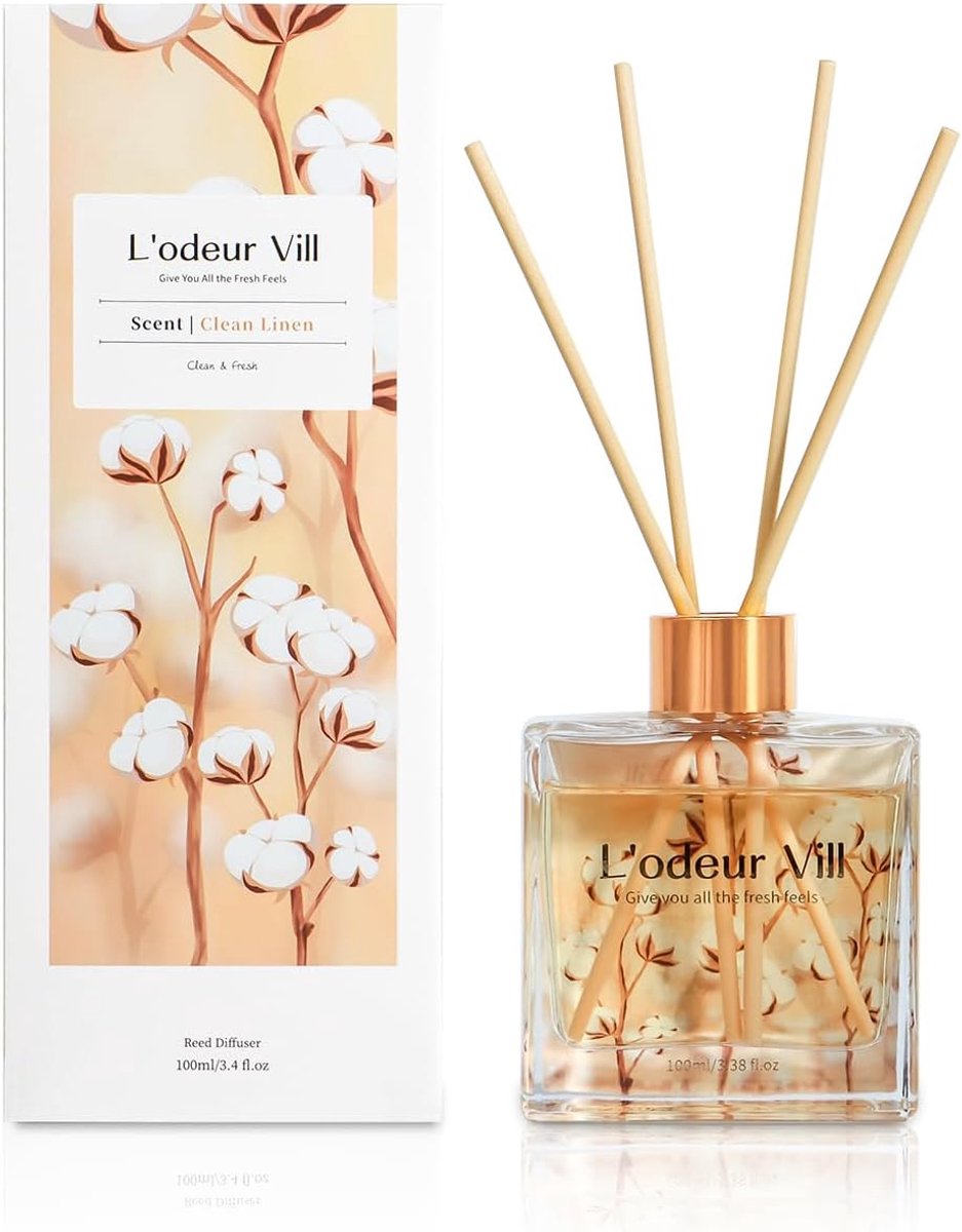 SnelShoppen - Geur Sticks Diffuser 100ml, Aromatische Geur met 6 Sticks, Langdurige Geur voor Woonkamer, Slaapkamer, Badkamer, Kantoor – Perfect Cadea
