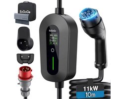 SnelShoppen - EzGoGo Type 2 Oplaadkabel 10m - Laadstation 11kW - Geschikt voor Elektrische Auto's - Duurzaam en Flexibel - Ideaal voor Thuis en onderw