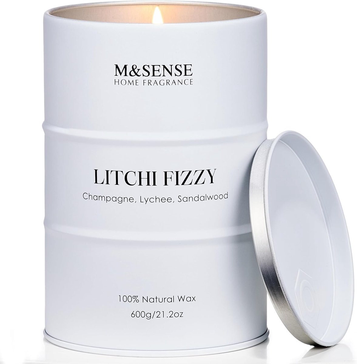 SnelShoppen - Geurkaars Litchi Fizzy 600g - Lange Brandduur 120 Uur - Natuurlijke Sojawas - Gezellige Home Decor - Aromatherapie Cadeau voor Vrouwen,