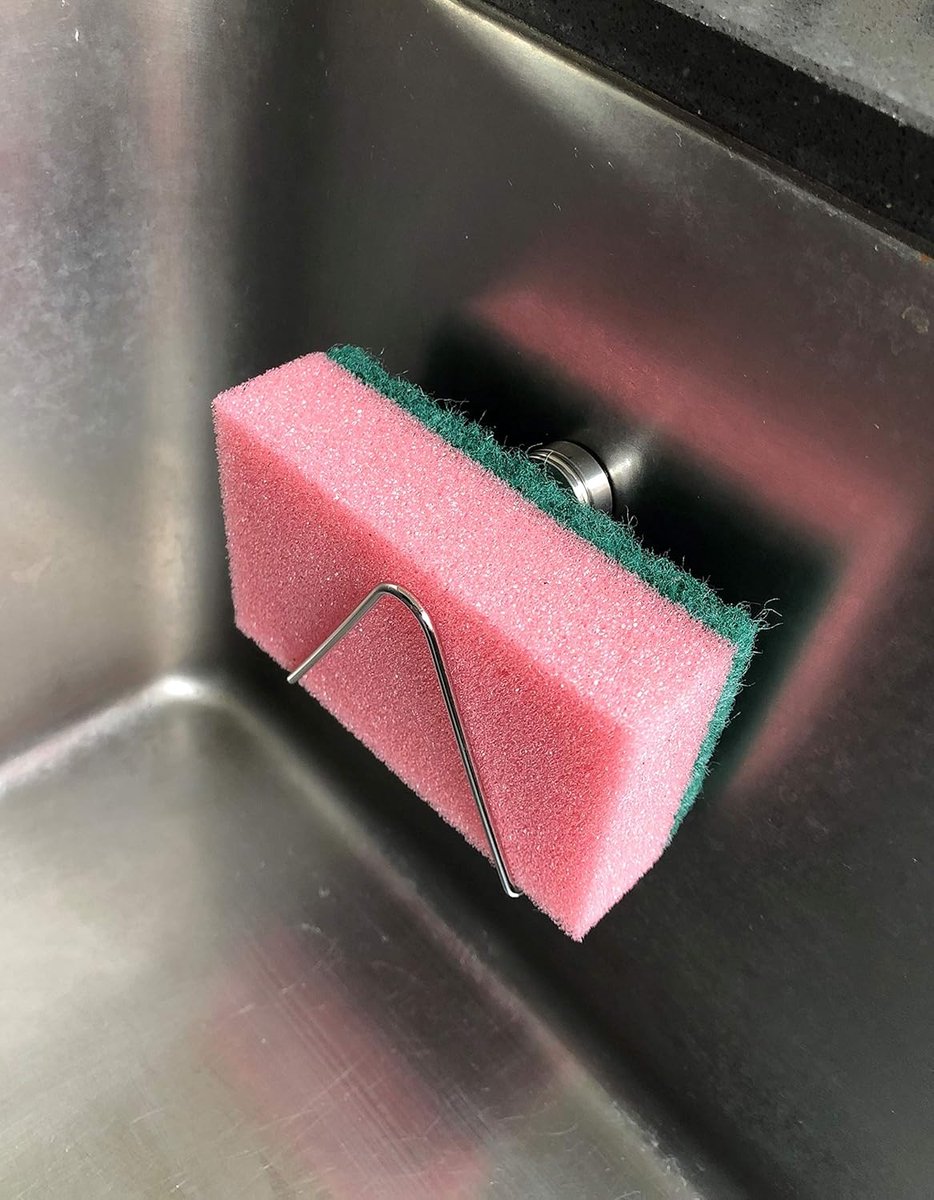 SnelShoppen - Magnes Little, Magnetische Sponshouder voor Dunne Sponsen, RVS, Hygiënisch, Ideaal voor Keuken, 2.5 cm Dikte