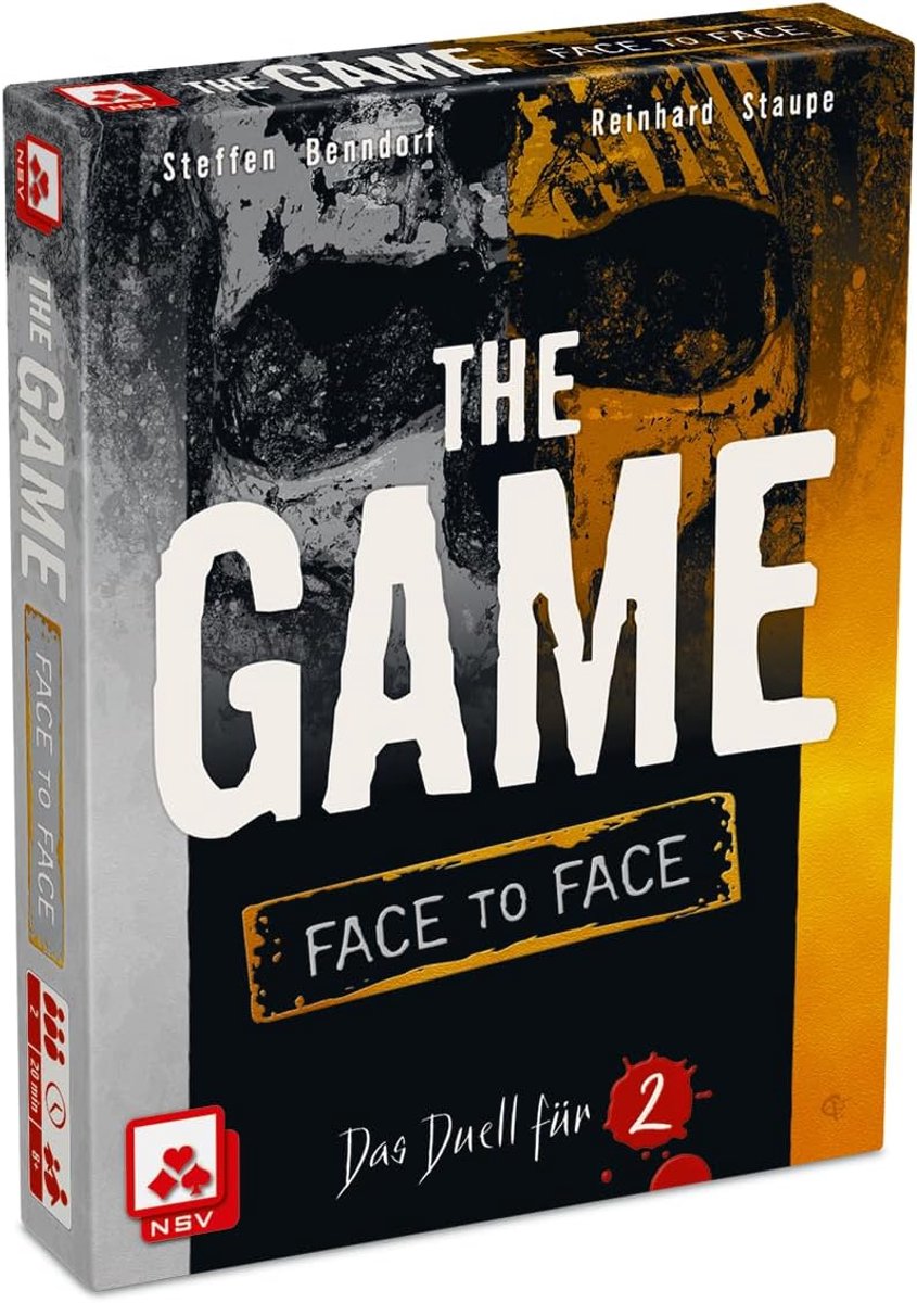 SnelShoppen - NSV The Game Face to Face - Spannend Bordspel voor 2 Spelers, 120 Speelkaarten, Leeftijd 8+, Perfect voor Feestjes en Gezellige Avonden