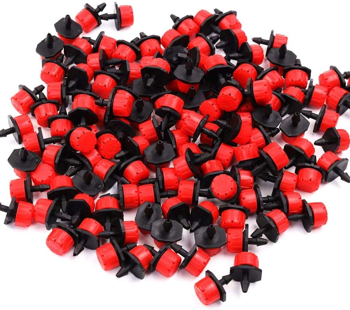SnelShoppen - 100 Stuks Goutteurs d'irrigation - Reguliere Arroseurs d'arrosage - Verstelbare Drip Irrigation Kits - Micro Flow Drip Heads - 360 Grade