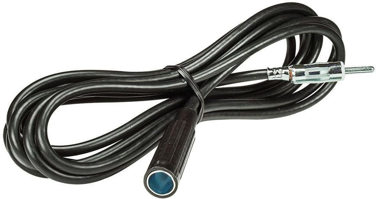 SnelShoppen - Car Antenne Verlengkabel 3m DIN Plug naar DIN Socket - Hoogwaardige Antennekabel voor Auto, LKW, Caravan, Boot, Motoren en Bouwvoertuige