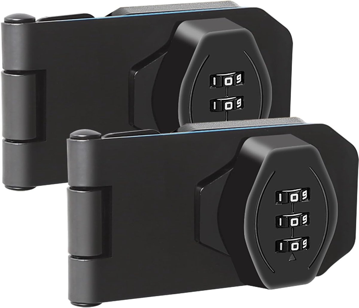 SnelShoppen - Keyless Combinatielock, 3 Cijferige Combinatie Lock, Rotonde Knop Hasp Lock, Deurslot voor Kleine Deuren, Kasten, Schuifdeuren, Badkamer