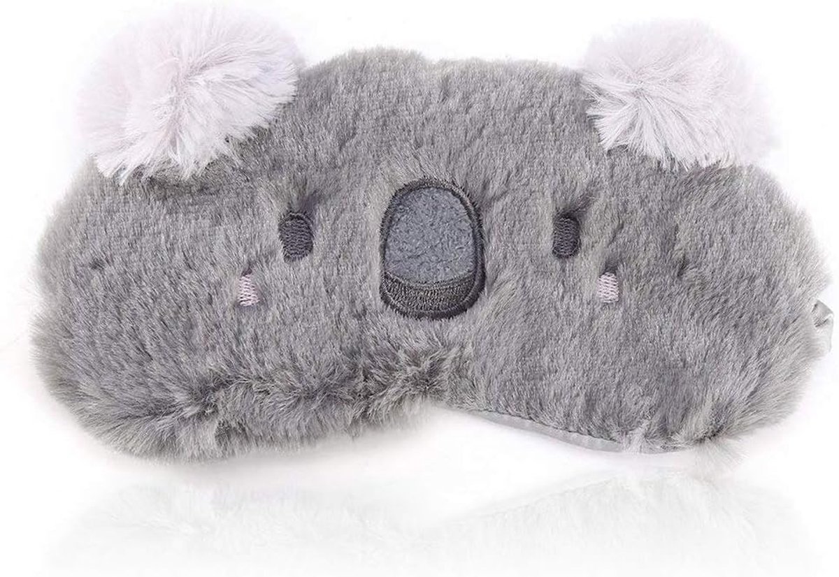 SnelShoppen - Cartoon Sleeping Mask - Zacht Pluche Oogmasker met Dieren Motief - Aanpasbaar - Ideaal voor Reizen en Cadeaus - Geschikt voor Volwassene